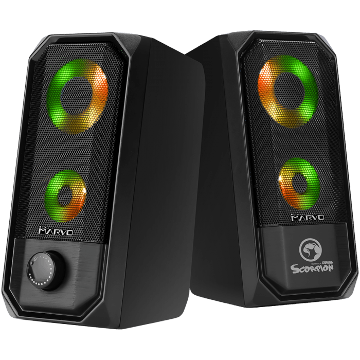 USB Desktop Computer RGB Backlit Speakers for PC Gaming Touch Controls SG-265P - BESTA